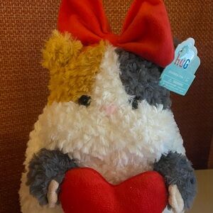 Cuddly Plush Guinea Pig with Red Bow